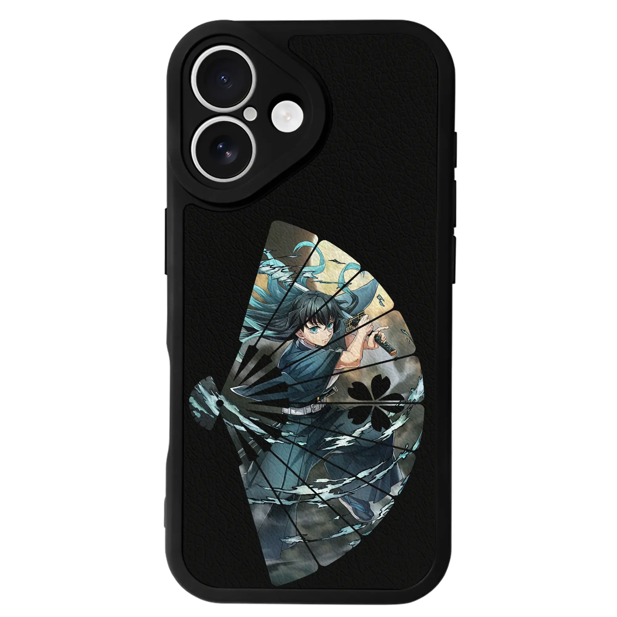 鬼滅の刃 グッズ,時透 無一郎 - IPhone 16シリーズ対応 ・ シリコンスマホケース ・ レザー調 ・ 高精度フィット ・ 耐衝撃 ・ ワイヤレス充電対応 ・ 精密カット